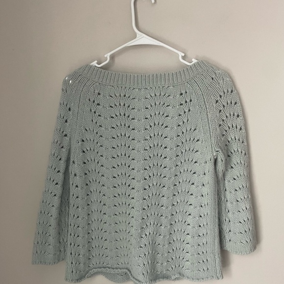 Anthropologie Field of Flowers Blue and Cream Knit Cardigan RARE - Picture 7 of 8